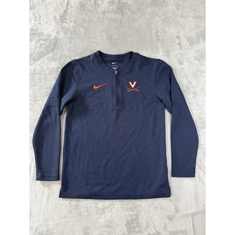Virginia Cavaliers Shirt Mens Small Blue 1/4 Zip Nike Dri Fit Pullover